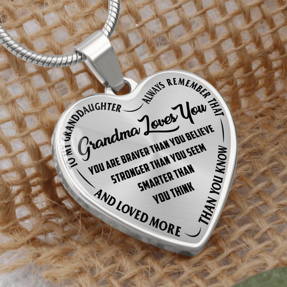 Grandma Loves You - Heart Necklace