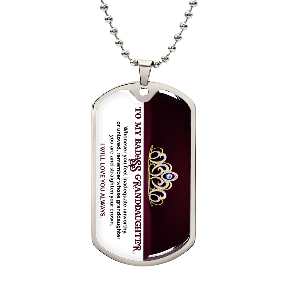 My Badass Granddaughter - Dog Tag Necklace