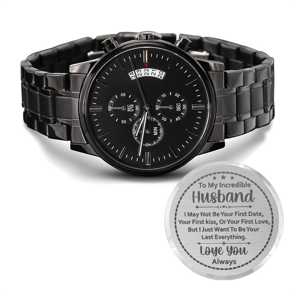 To My Husband Your Last Everything (Charcoal Black) – Men's Watch