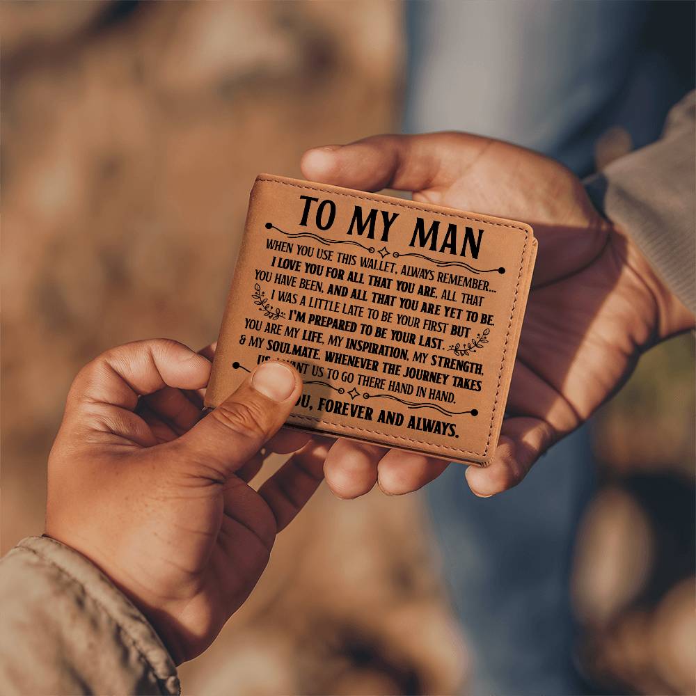 To My Man Inspiration (Black) – Leather Wallet