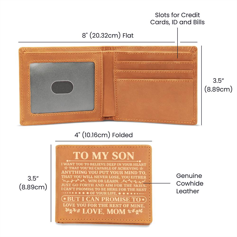 To My Son Promise (Yellow) – Leather Wallet