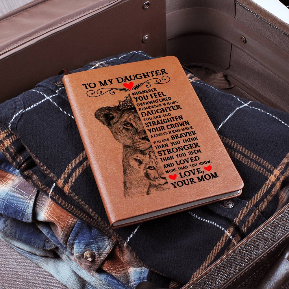 To My Daughter Lion Crown – Leather Journal