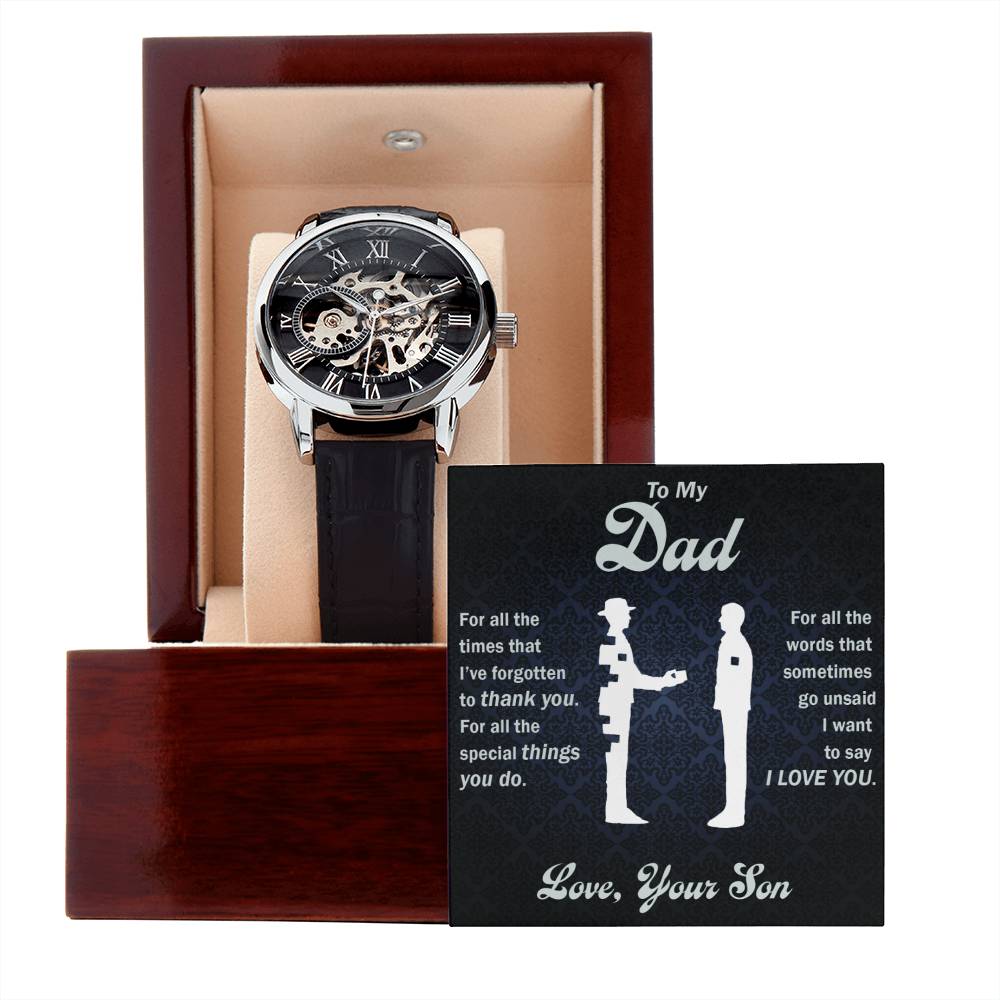 To My Dear Dad Always Remember I Love You – Openwork Watch