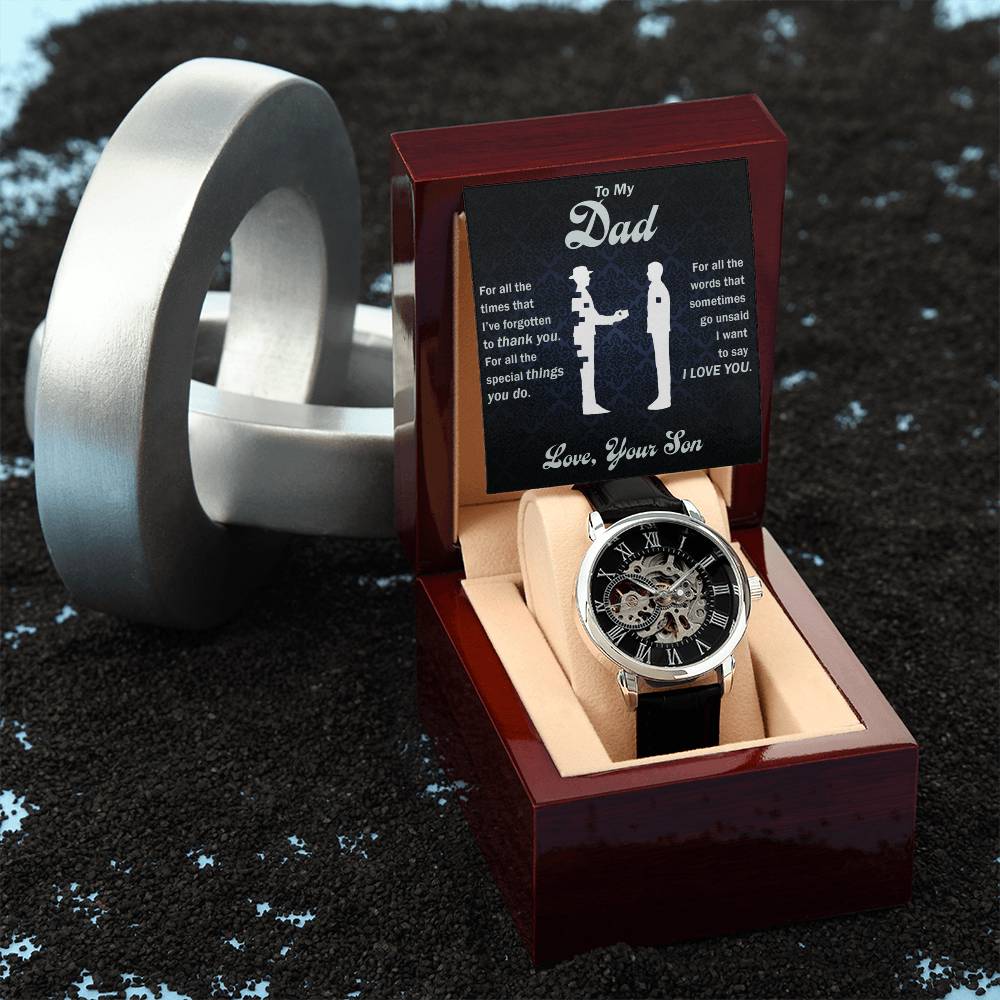 To My Dear Dad Always Remember I Love You – Openwork Watch