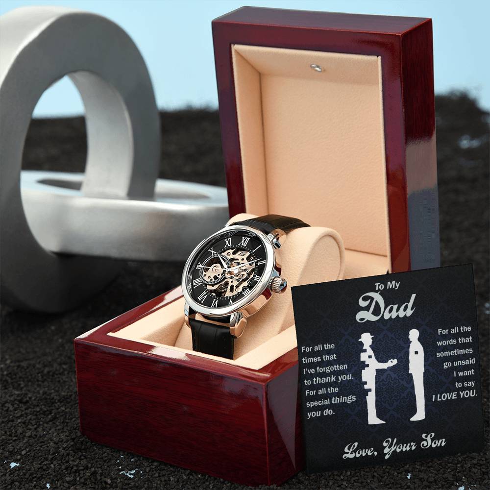 To My Dear Dad Always Remember I Love You – Openwork Watch