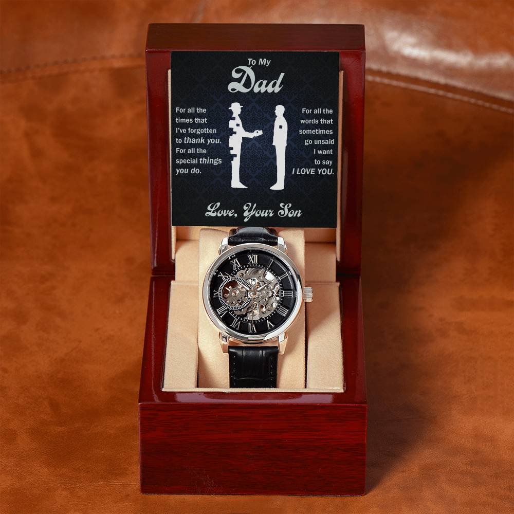 To My Dear Dad Always Remember I Love You – Openwork Watch