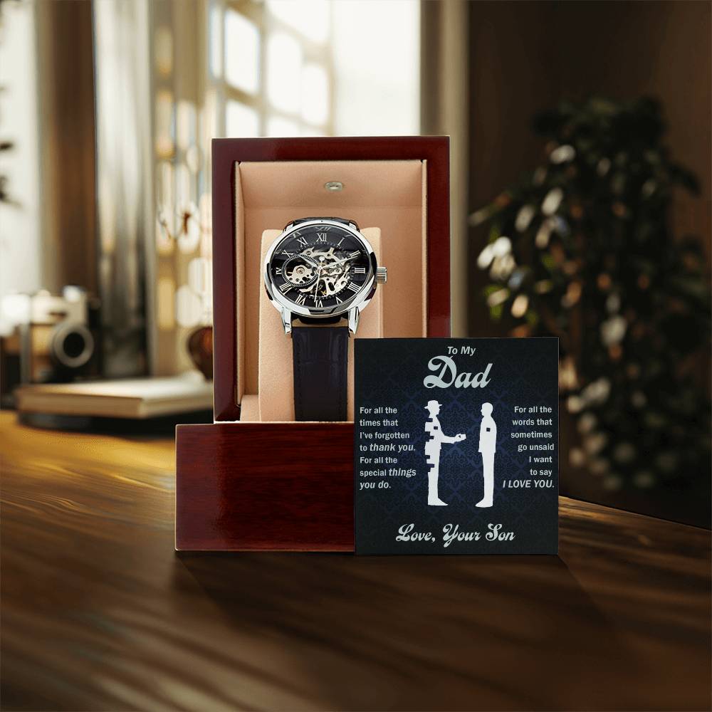 To My Dear Dad Always Remember I Love You – Openwork Watch