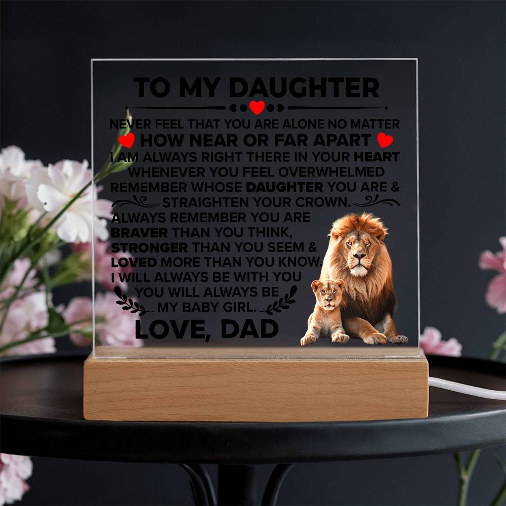 To My Daughter Braver – Acrylic Square