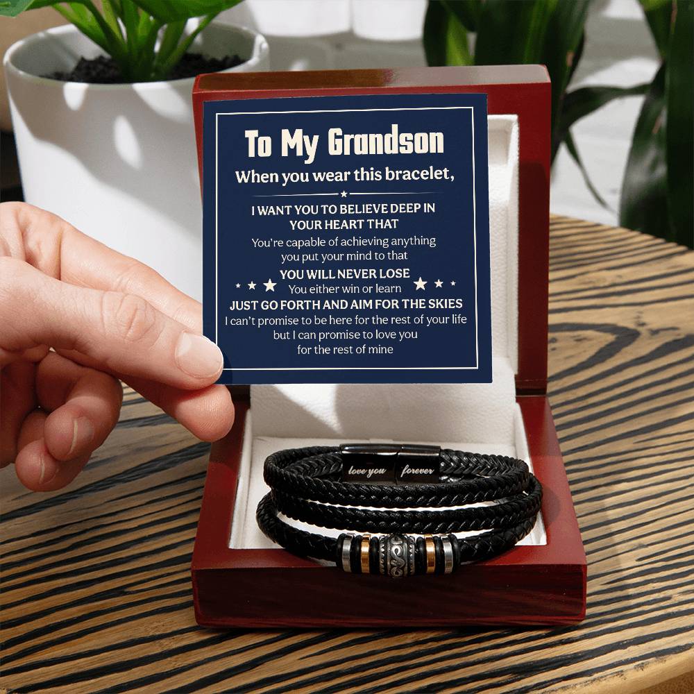 Love You Forever Will Never Lose (To My Grandson) – Bracelet