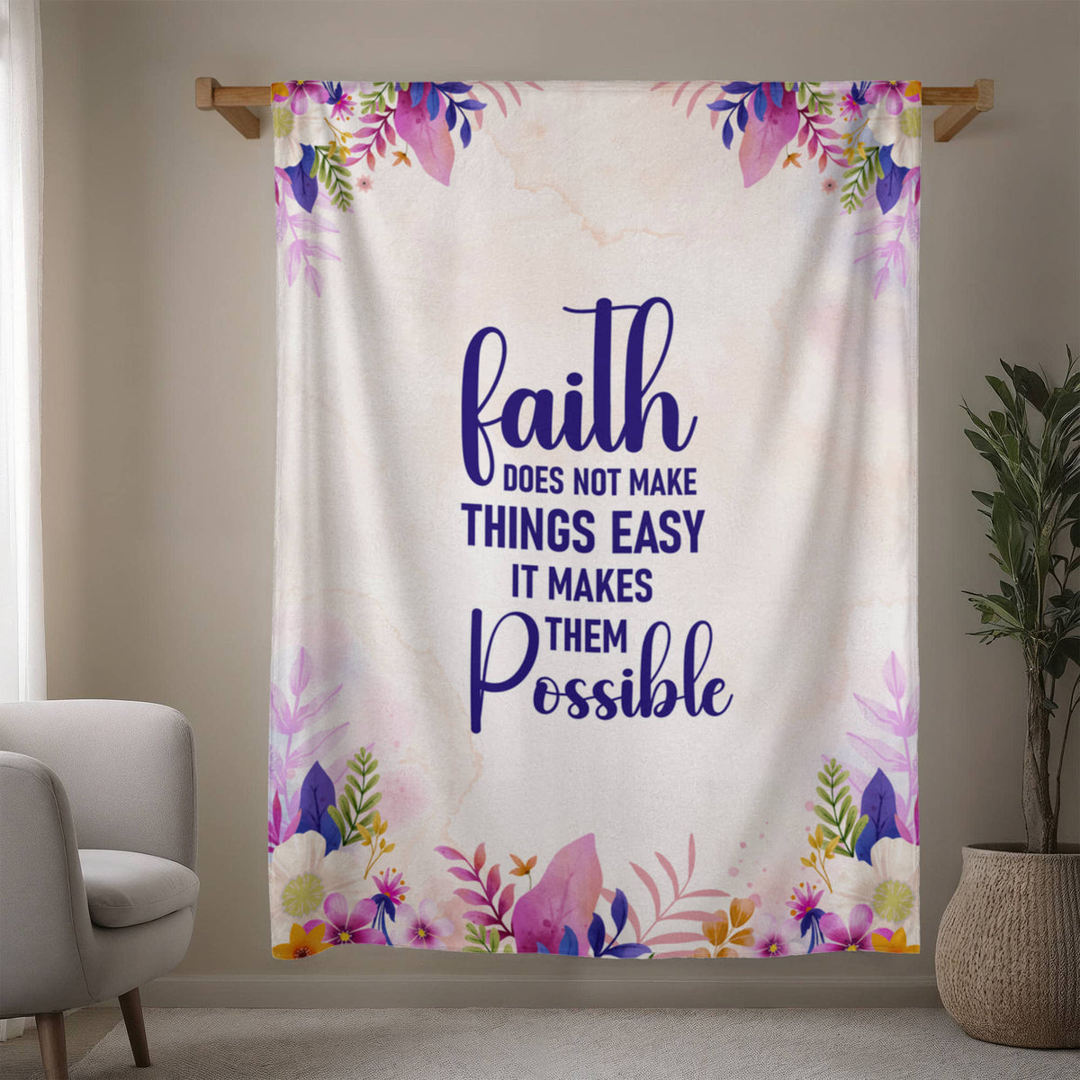 Faith Does Not Make Things Easy – Mink Touch Fleece Blanket