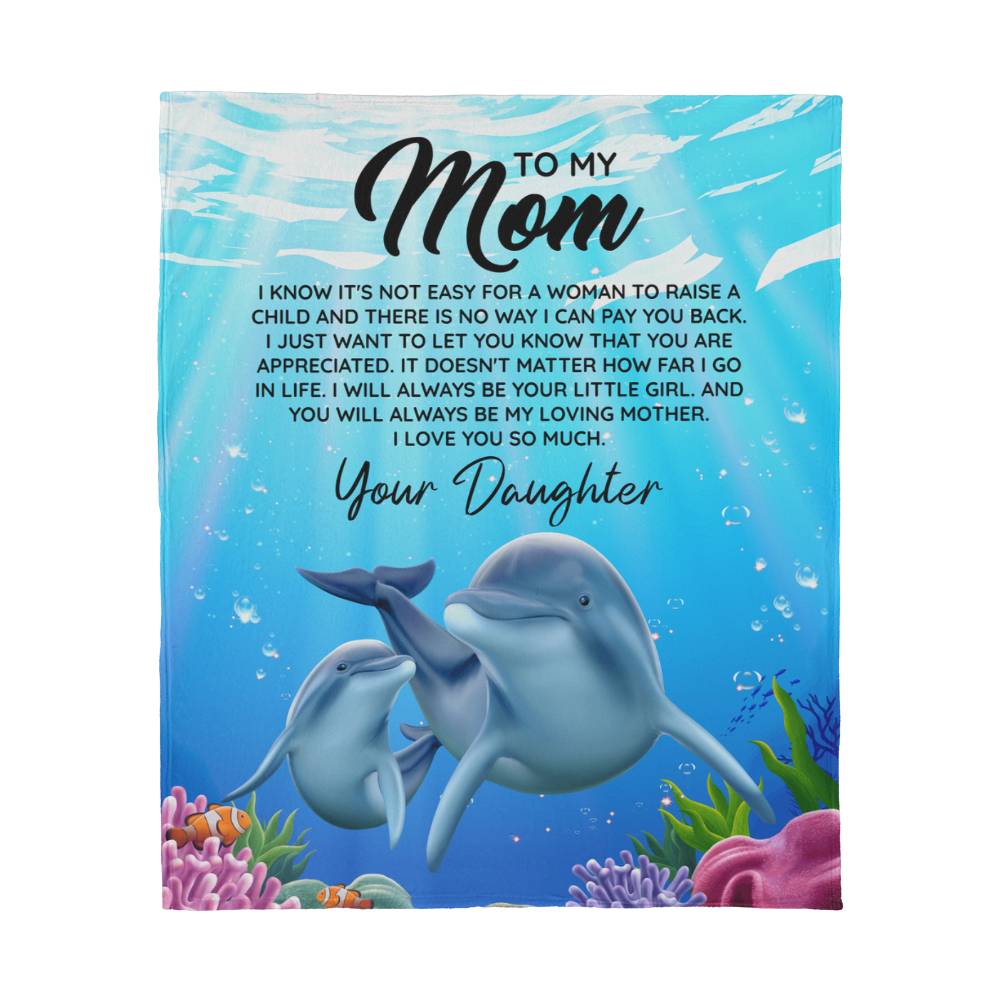 To Mom I Know It's Not Easy – Jersey Fleece Blanket