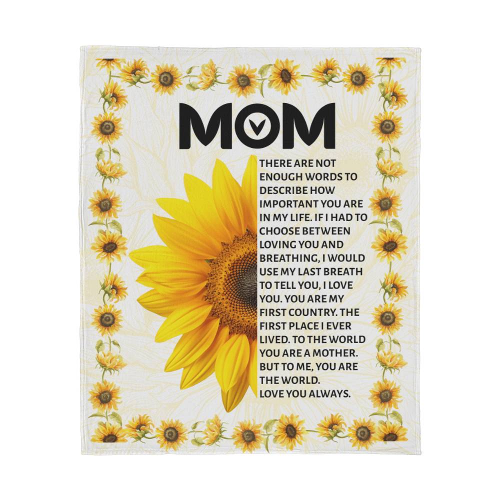 Dear Mom There Are Not Enough Words – Jersey Fleece Blanket