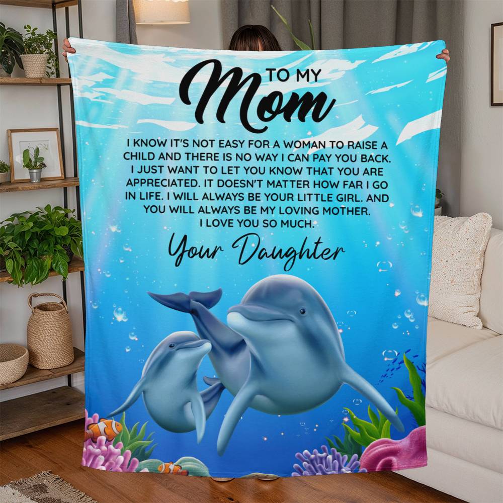 To Mom I Know It's Not Easy – Jersey Fleece Blanket