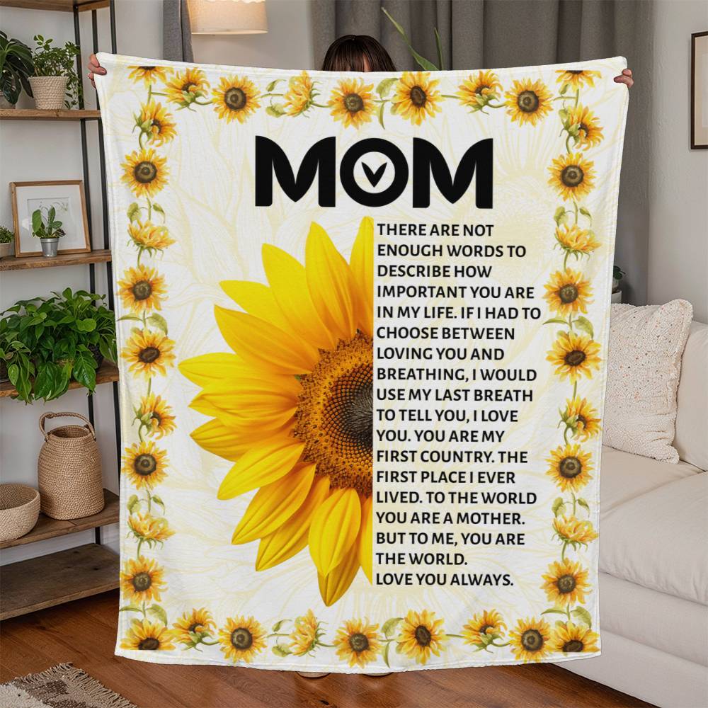 Dear Mom There Are Not Enough Words – Jersey Fleece Blanket