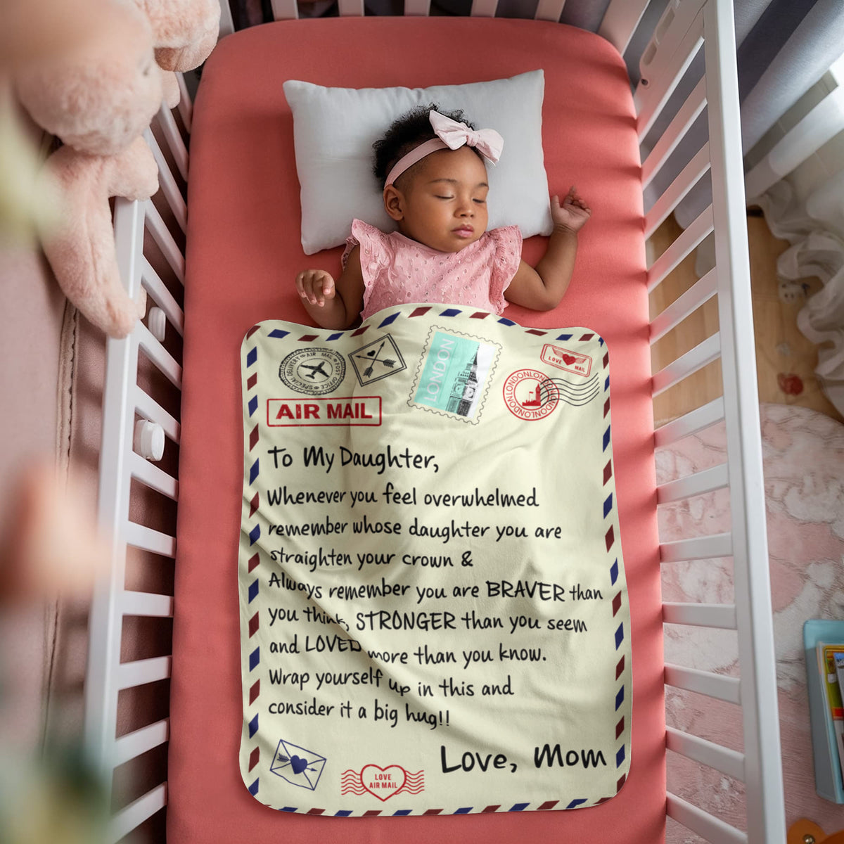 To My Daughter Braver I Love You (From Mom) – Sherpa Fleece Blanket