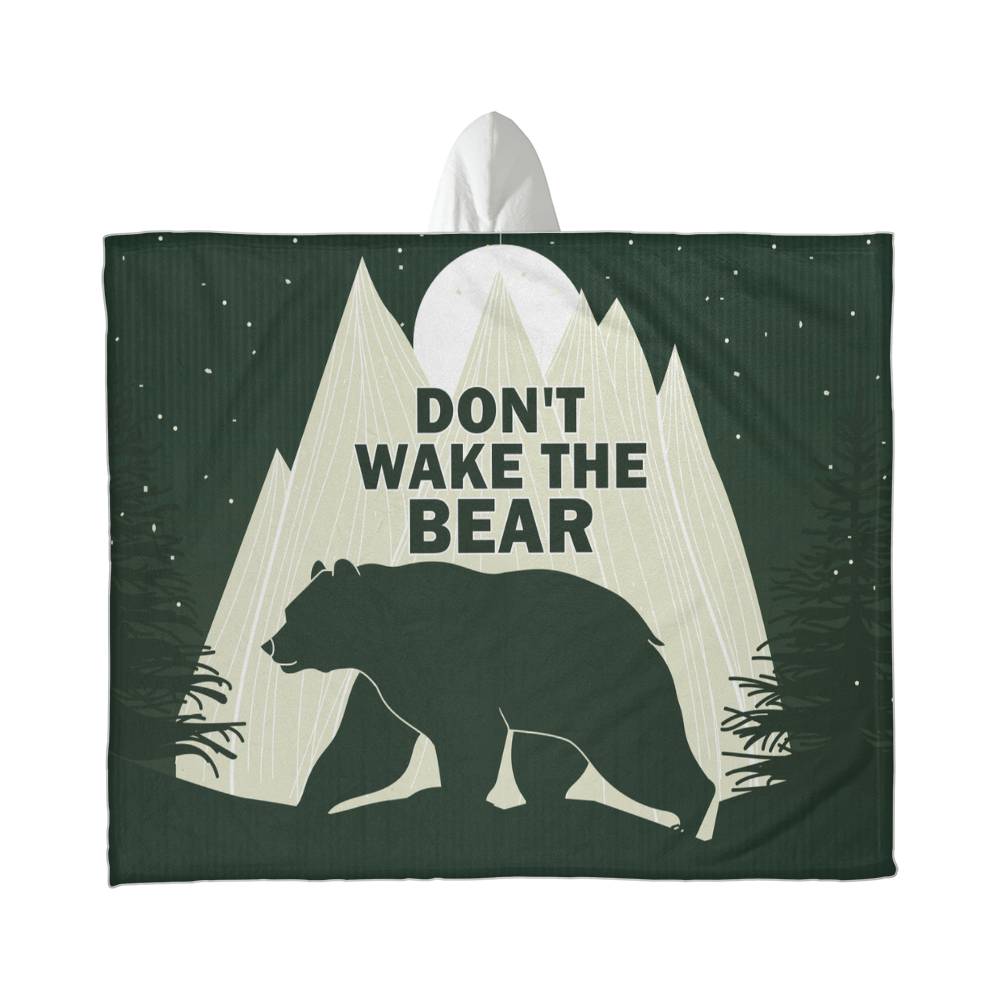 Don't Wake the Bear – Hooded Sherpa Fleece Blanket