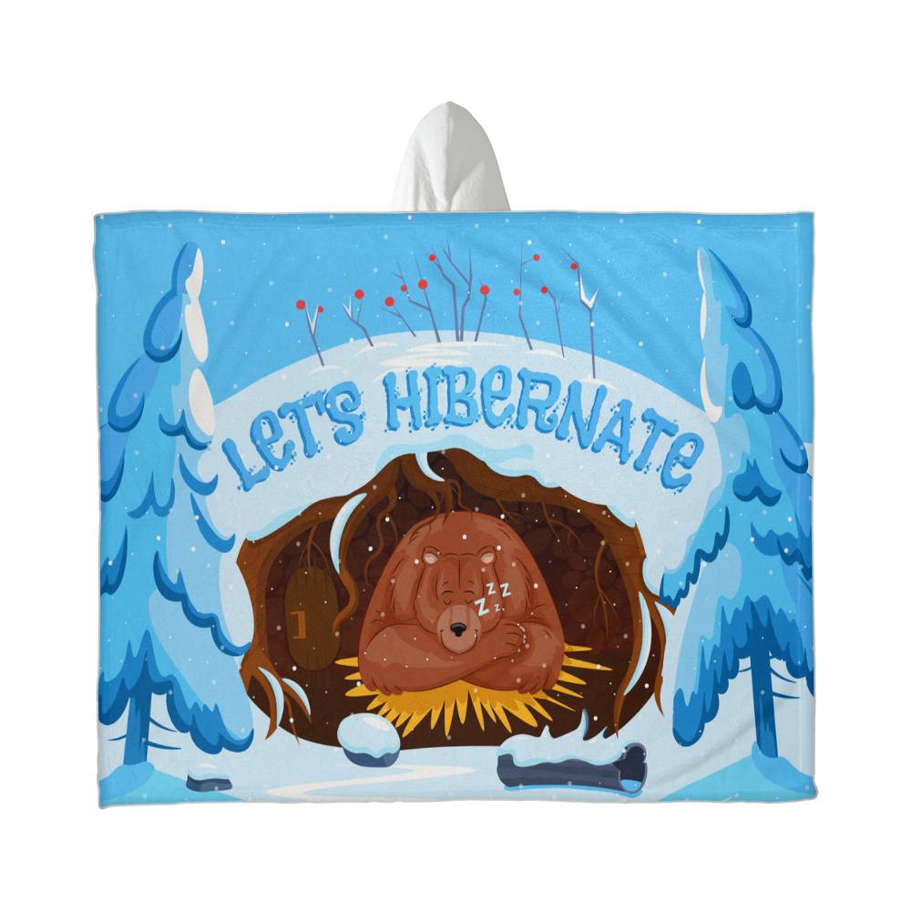 Let's Hibernate – Hooded Sherpa Fleece Blanket