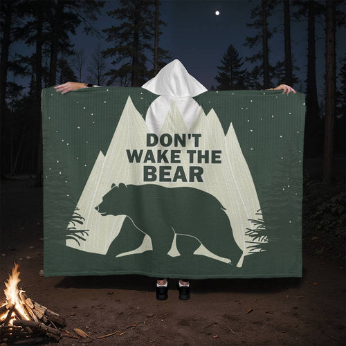Don't Wake the Bear – Hooded Sherpa Fleece Blanket