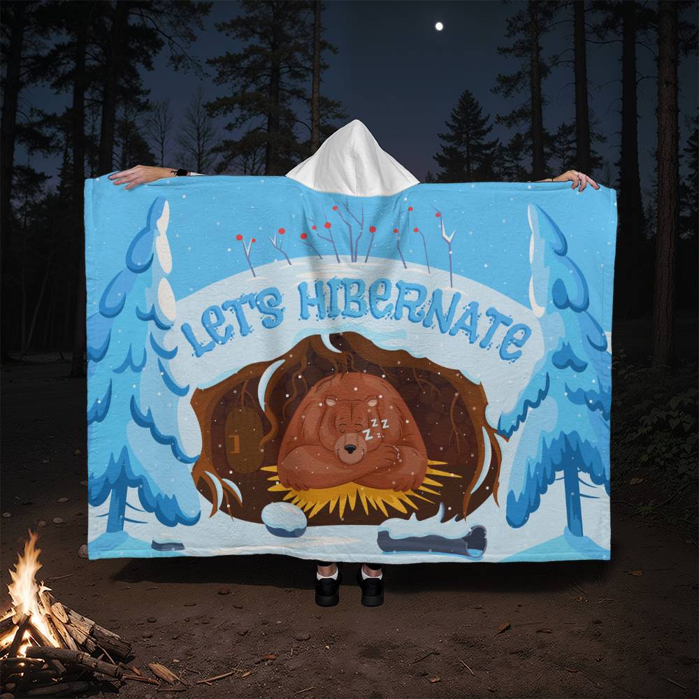 Let's Hibernate – Hooded Sherpa Fleece Blanket