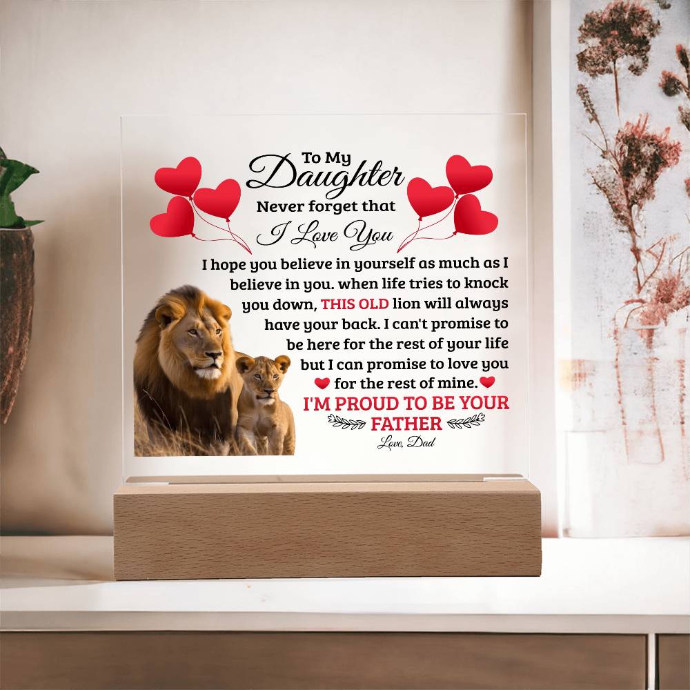 To My Daughter Old Lion – Acrylic Square