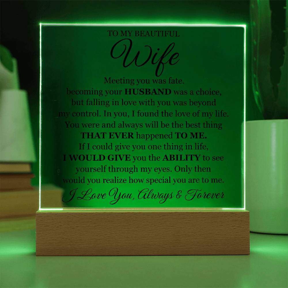 To My Beautiful Wife (Printed) – Acrylic Square