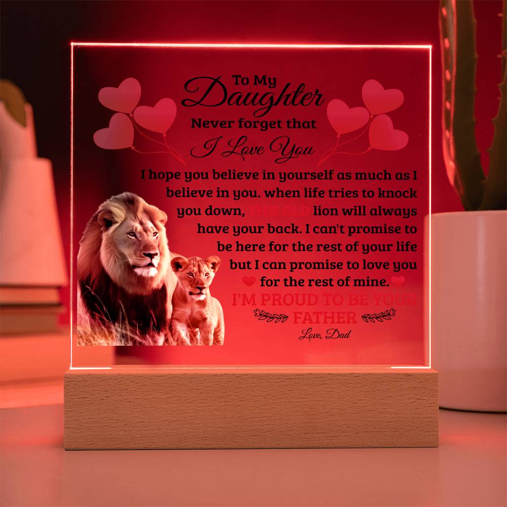 To My Daughter Old Lion – Acrylic Square