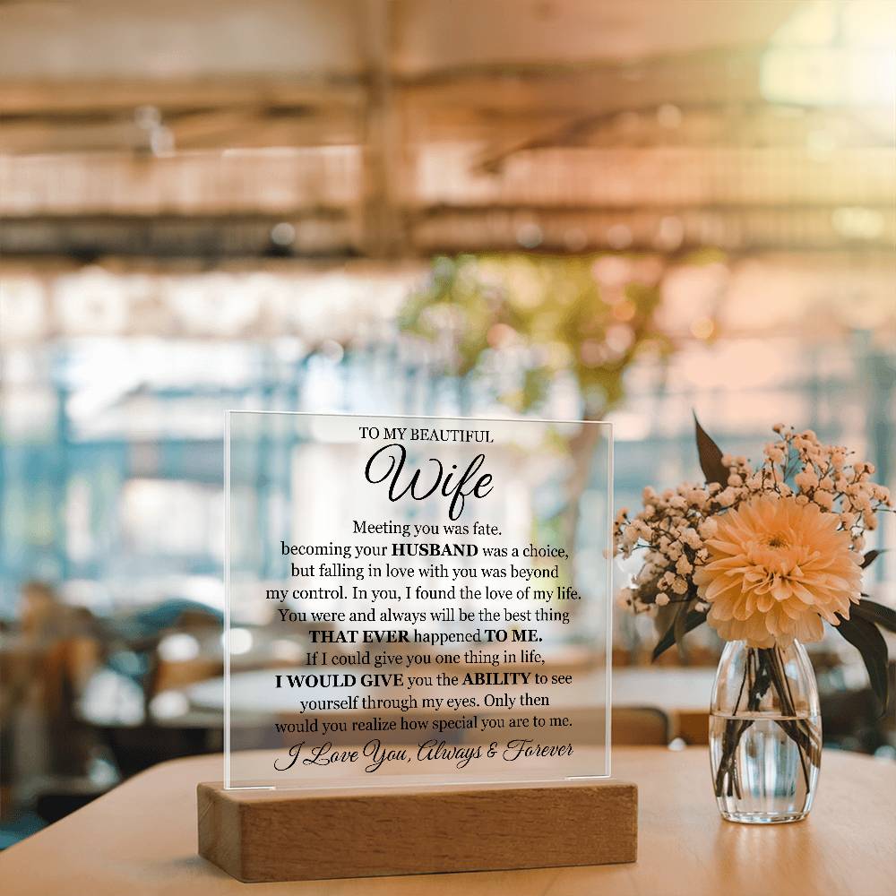 To My Beautiful Wife (Printed) – Acrylic Square