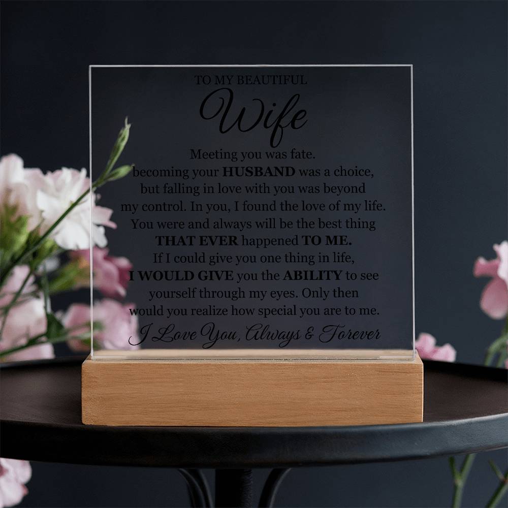 To My Beautiful Wife (Printed) – Acrylic Square