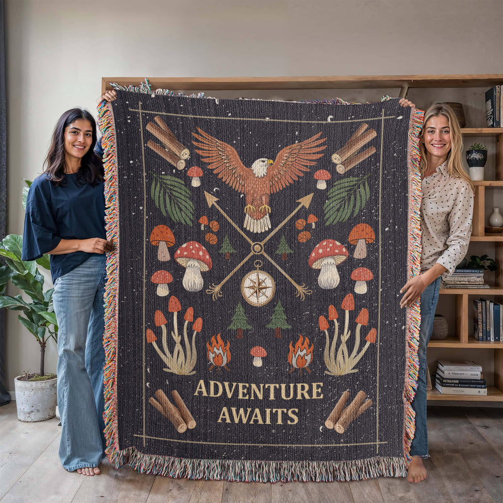 Adventure Awaits - Woven Blanket